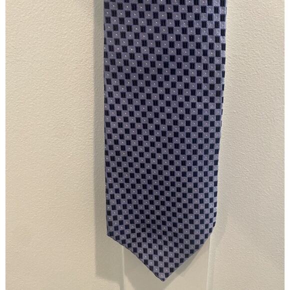 Murano 100% Silk Tie Blue Check Made In USA READ - Picture 6 of 12